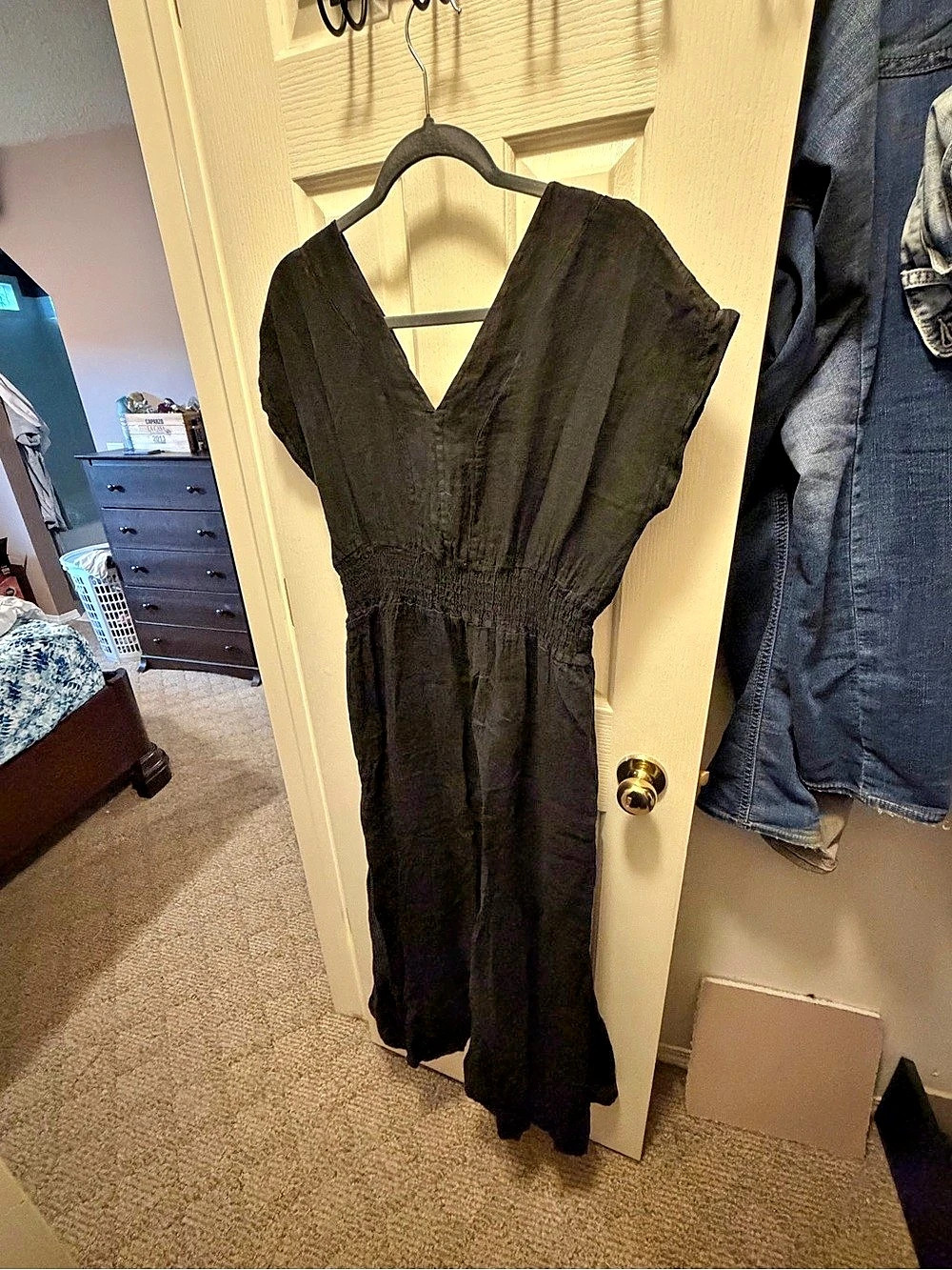 Lemonwood “Belle” V-Neck Dress Black Maxi Dress Size Small NWT